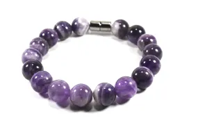 12mm Amethyst Bracelet - Healing Gemstone Jewelry