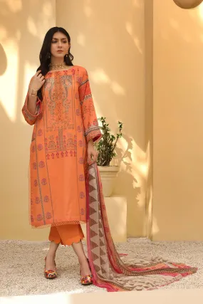 3-Piece Unstitched Lawn with Chiffon Dupatta CP22-44