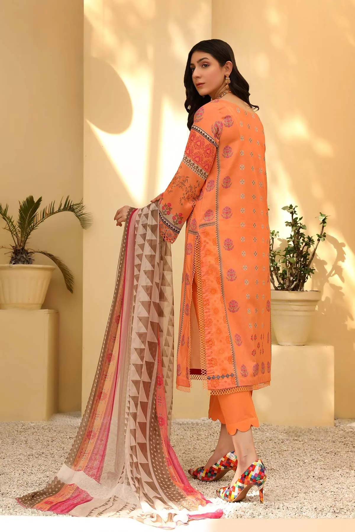 3-Piece Unstitched Lawn with Chiffon Dupatta CP22-44