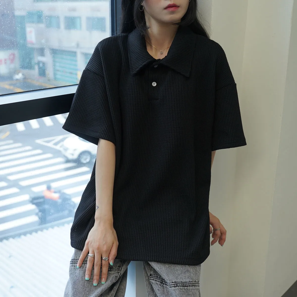 Street Style Plain Cotton Short-Sleeve Tops