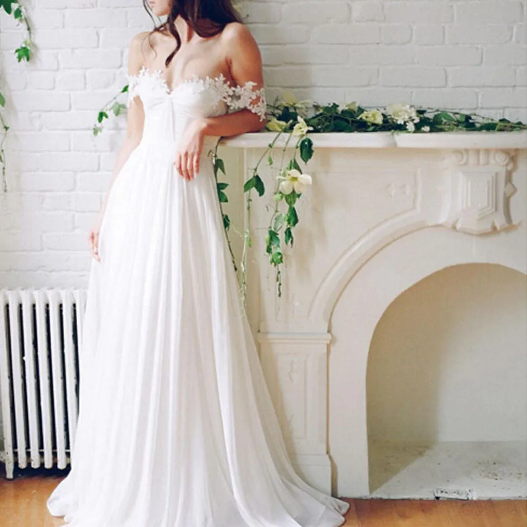 Sexy Off Shoulder Beach Wedding Dress