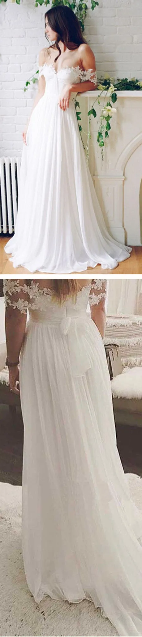 Sexy Off Shoulder Beach Wedding Dress