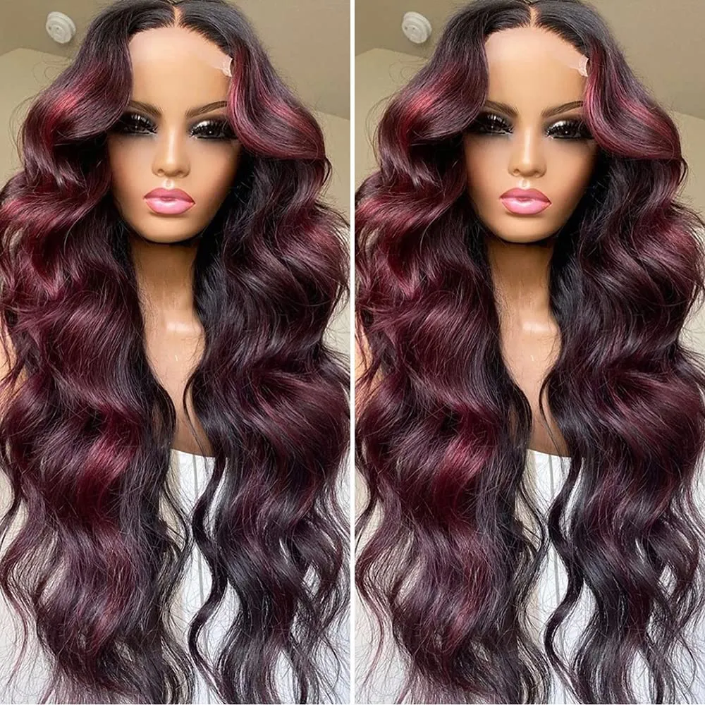 ANDRIA 99j lace front wigs Glueless Lace Wig Loose Wave Synthetic Heat Resistant Fiber Wig With Baby Hair Long Curly Colorful Om