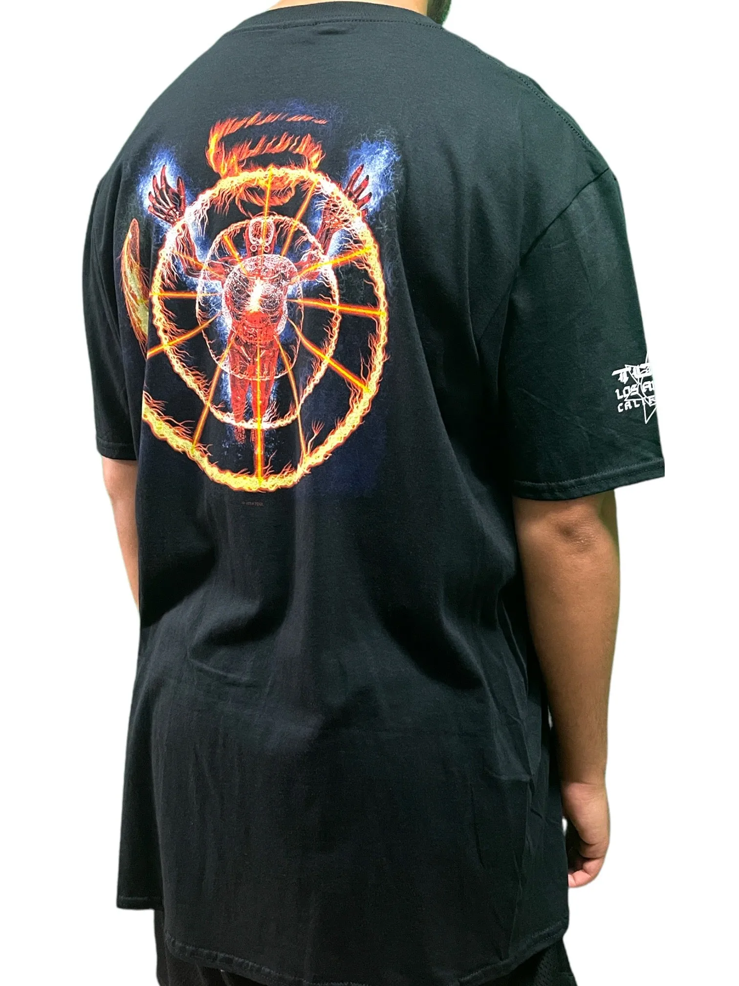 New Unisex Flame Spiral T-Shirt with Back Print