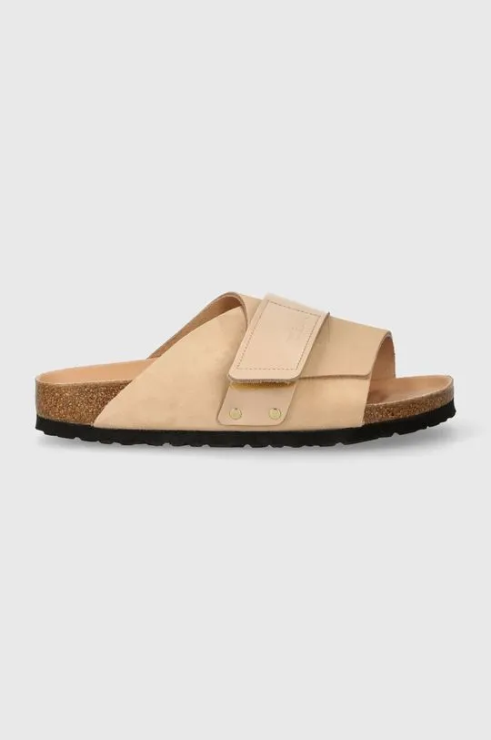 Birkenstock nubuck sliders Kyoto beige color 1026560
