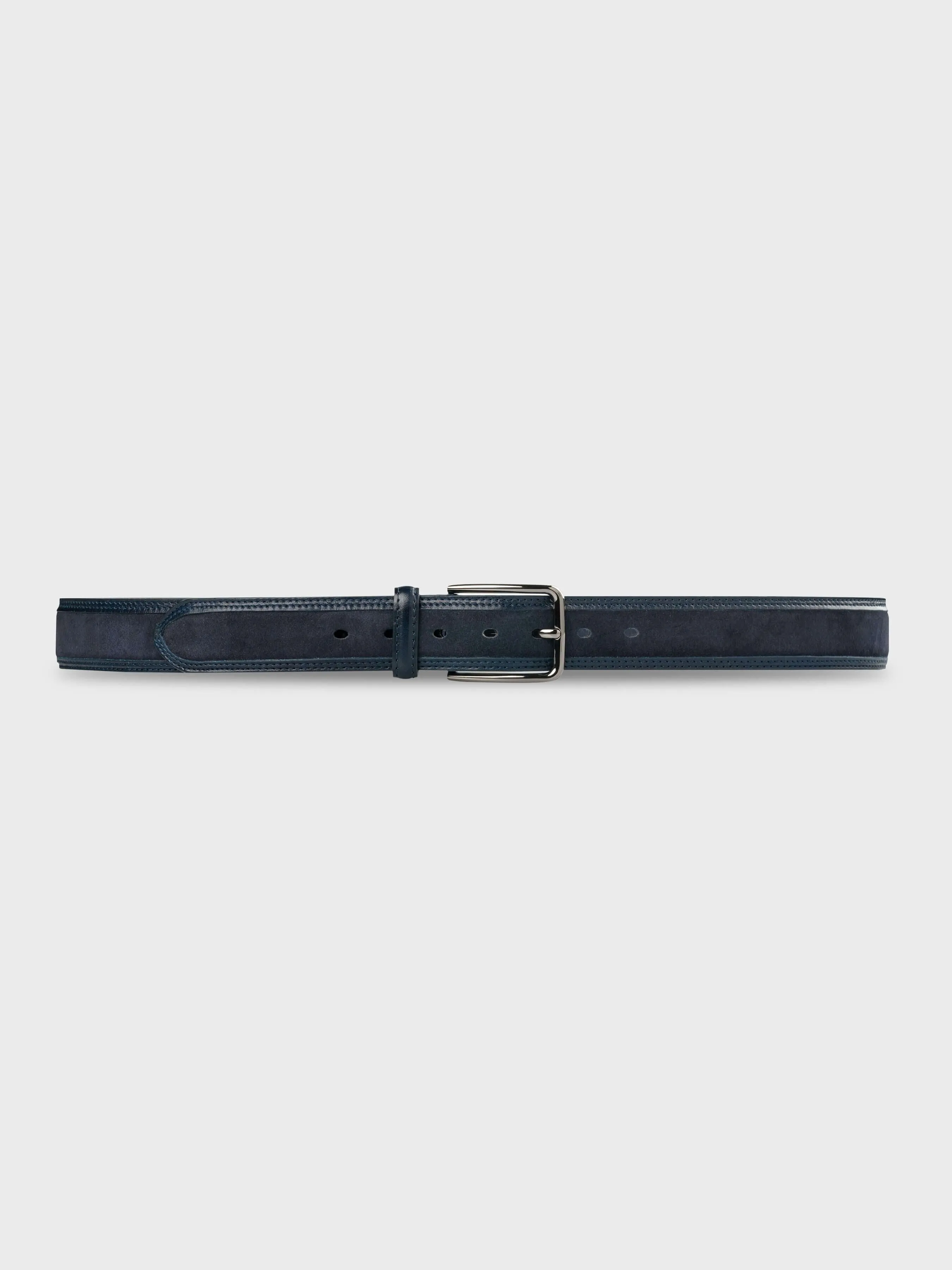 Black Suede Leather Belt With Gunmetal Buckle