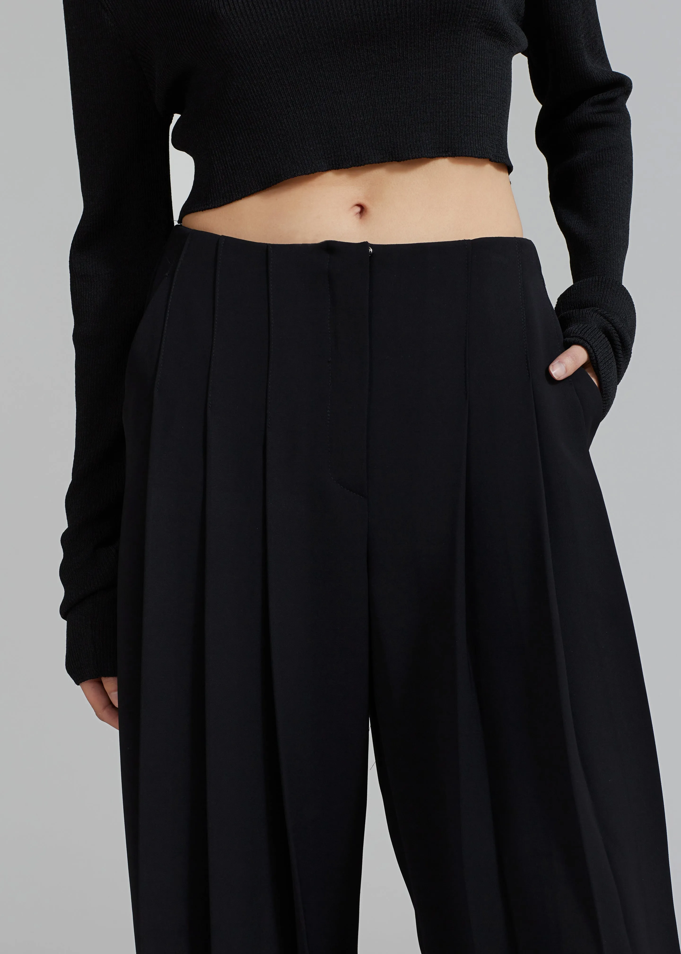 Black Dillon Pleated Pants