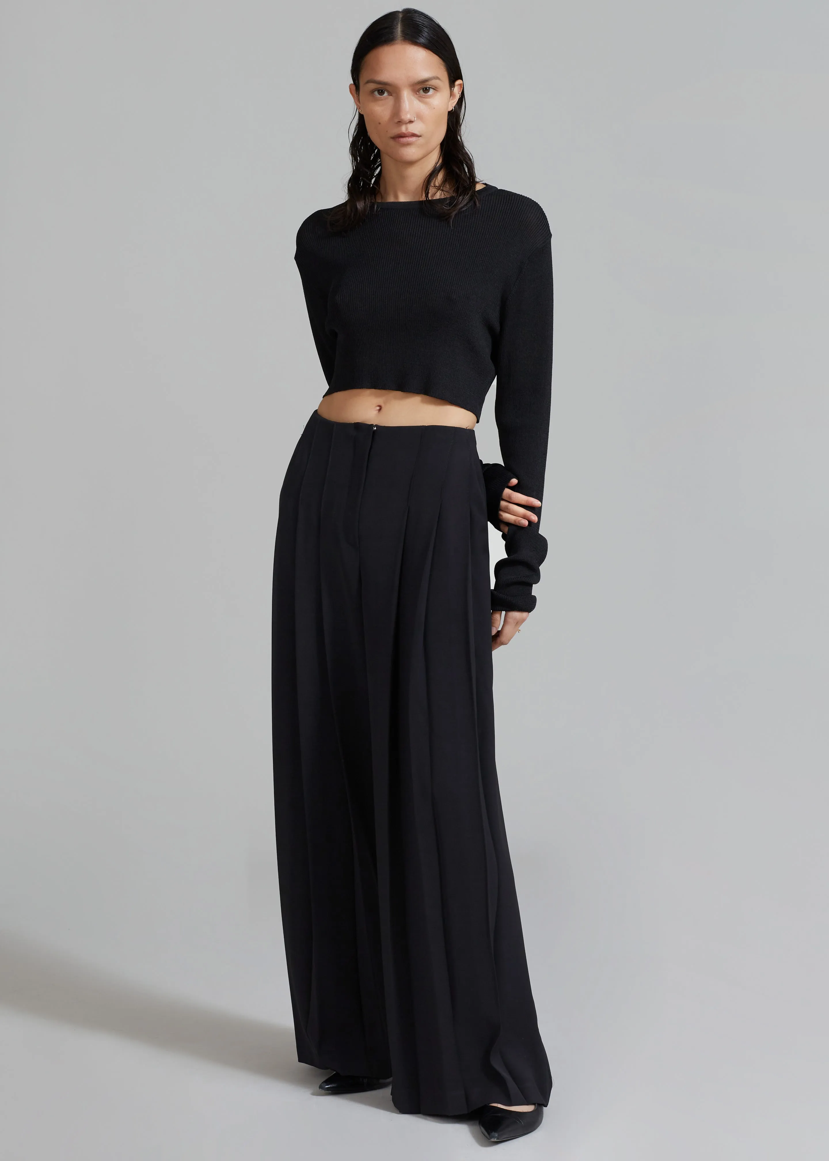 Black Dillon Pleated Pants