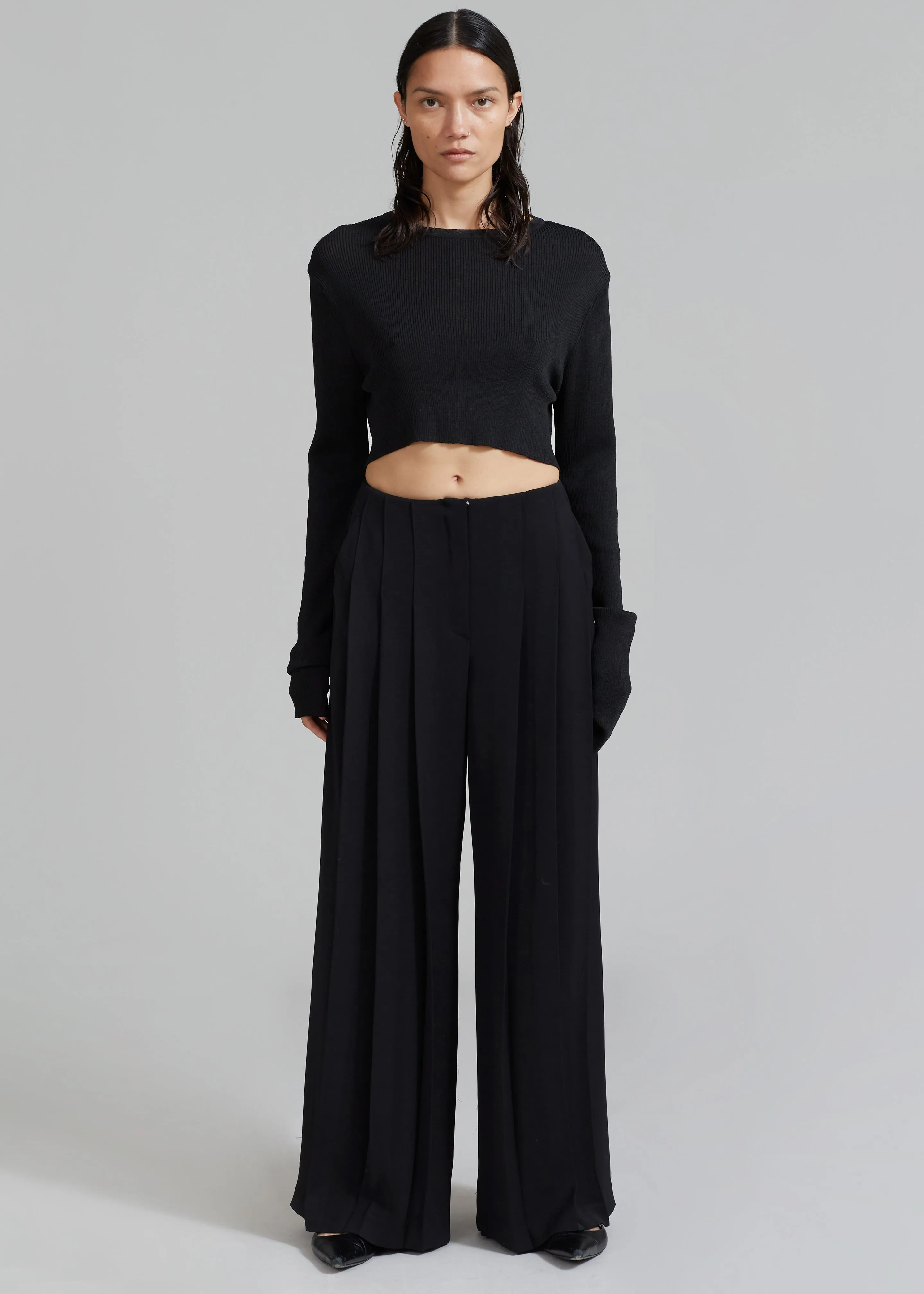 Black Dillon Pleated Pants