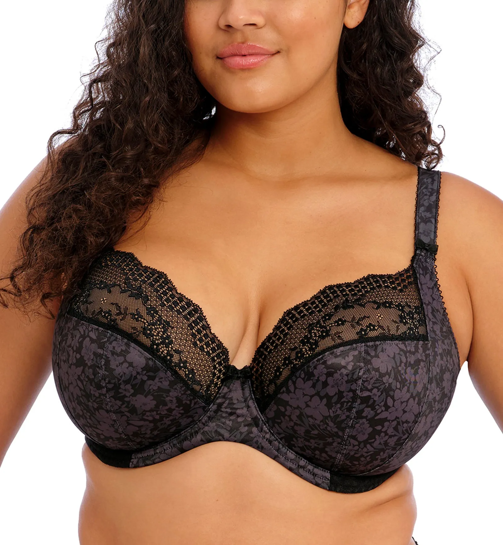 Black underwire bra by Elomi for confident women