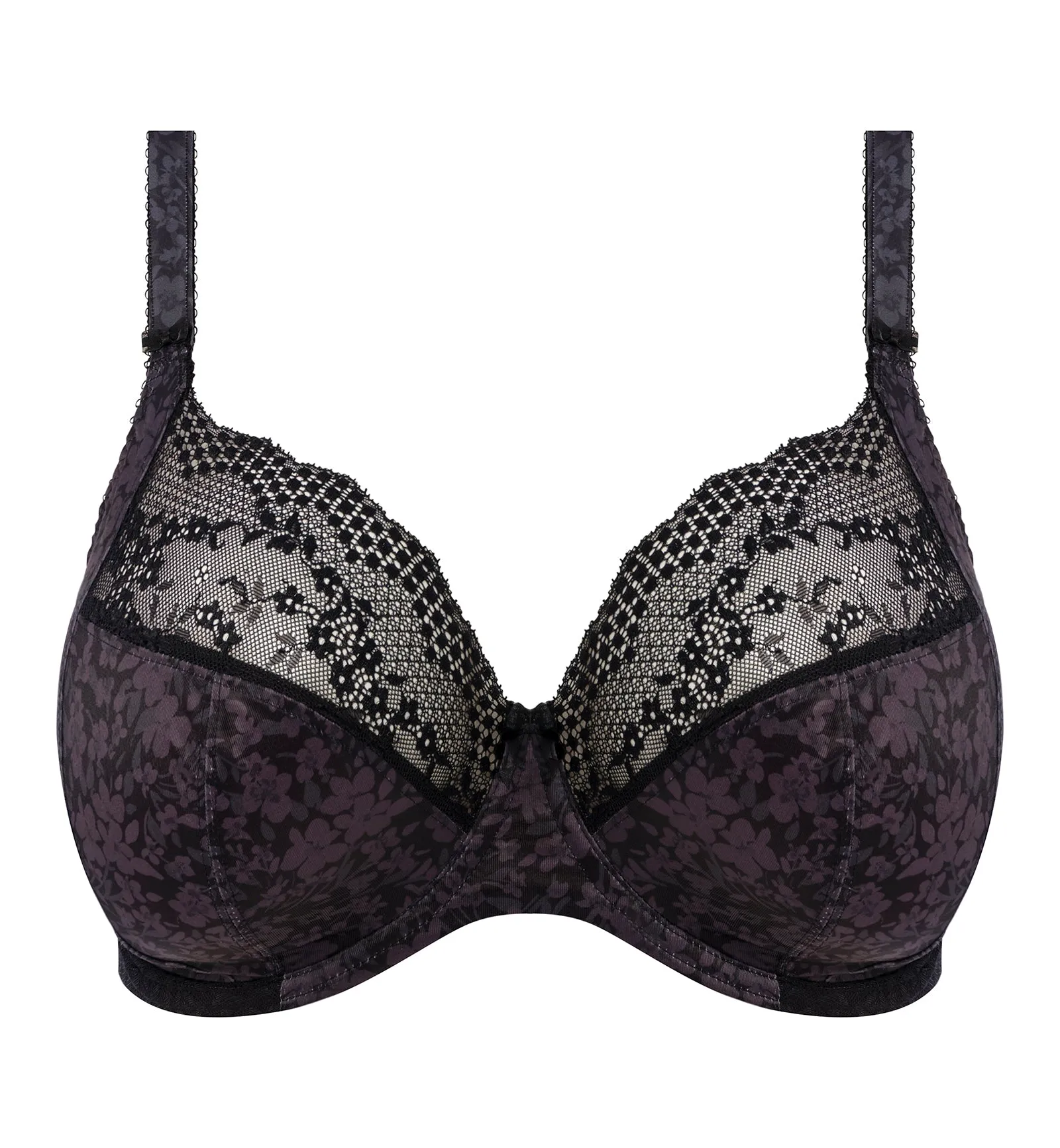 Black underwire bra by Elomi for confident women