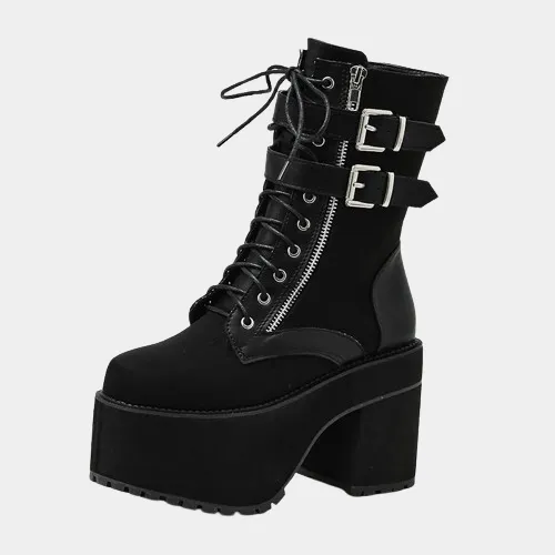 Black Lace Up Boots