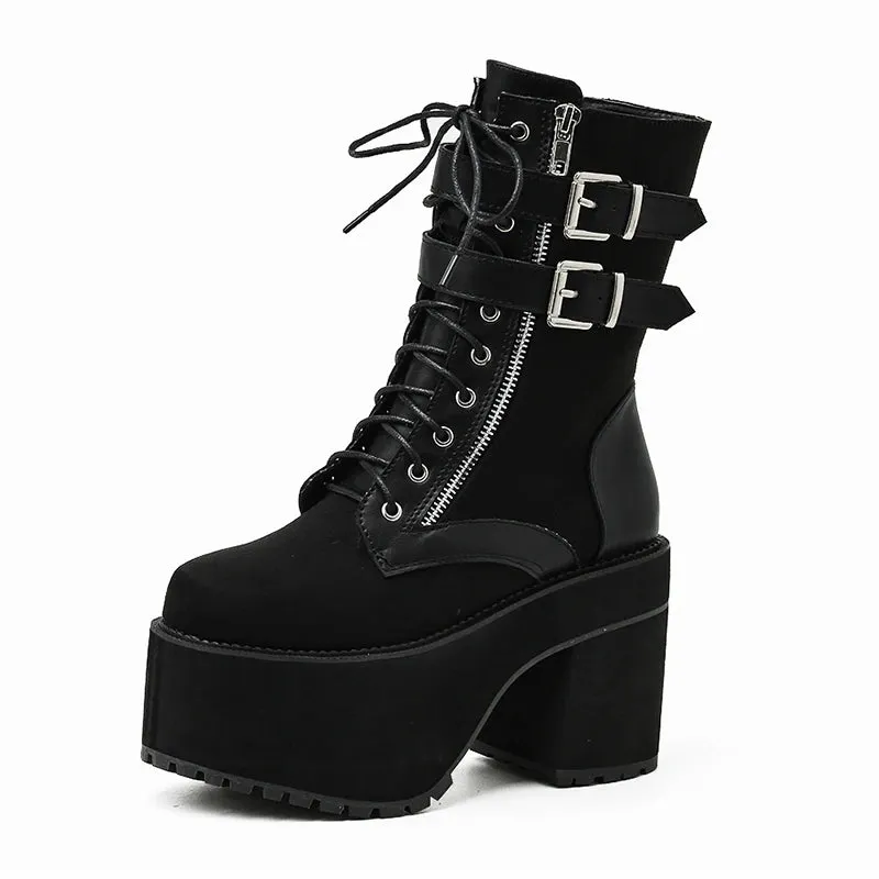 Black Lace Up Boots