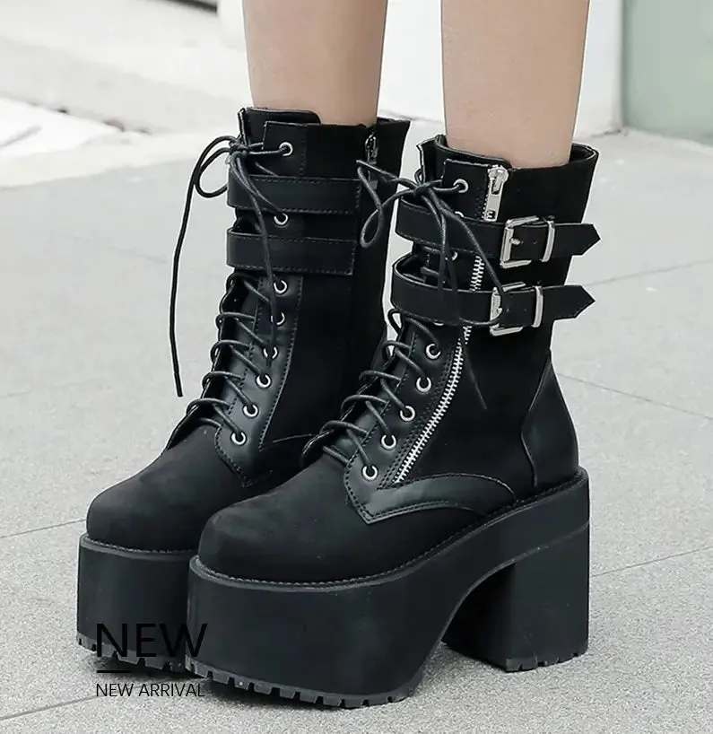 Black Lace Up Boots