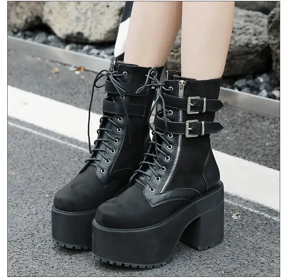 Black Lace Up Boots