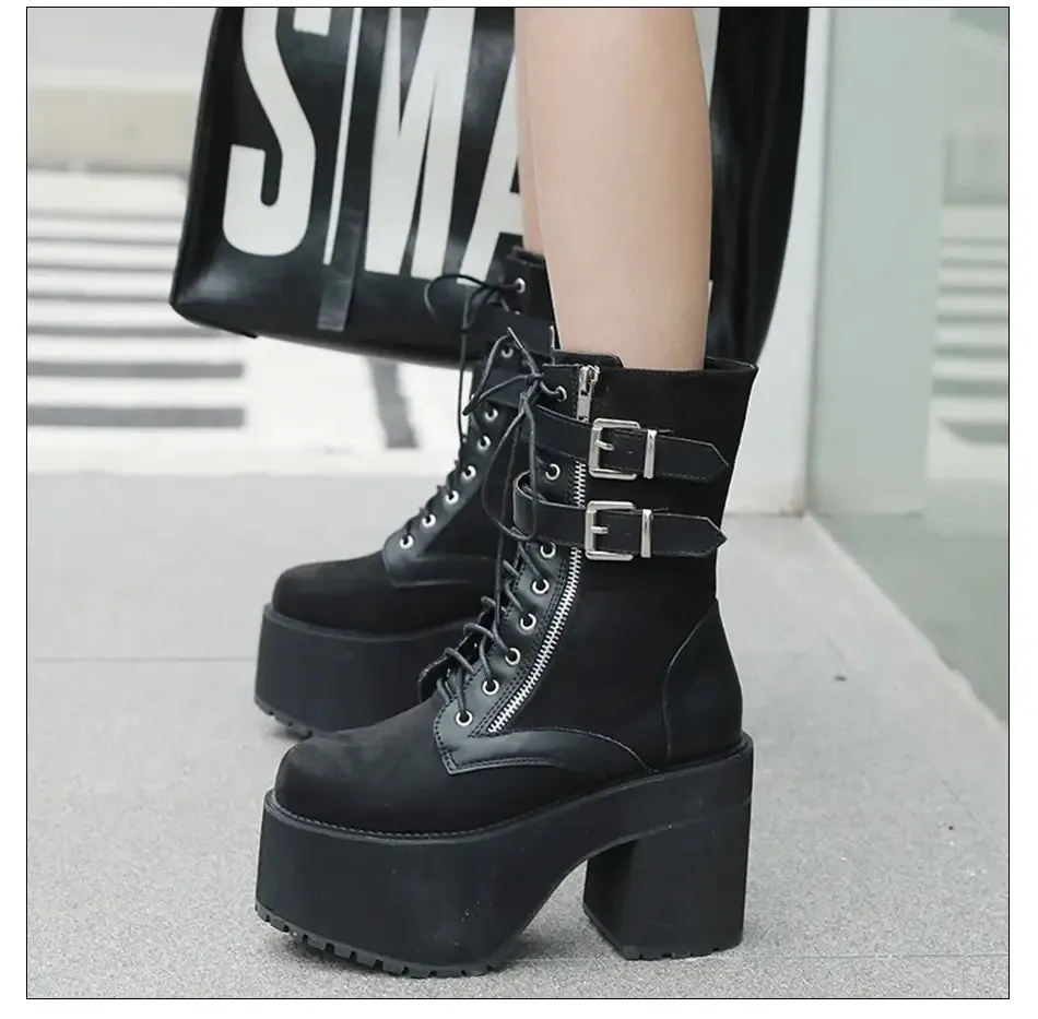 Black Lace Up Boots