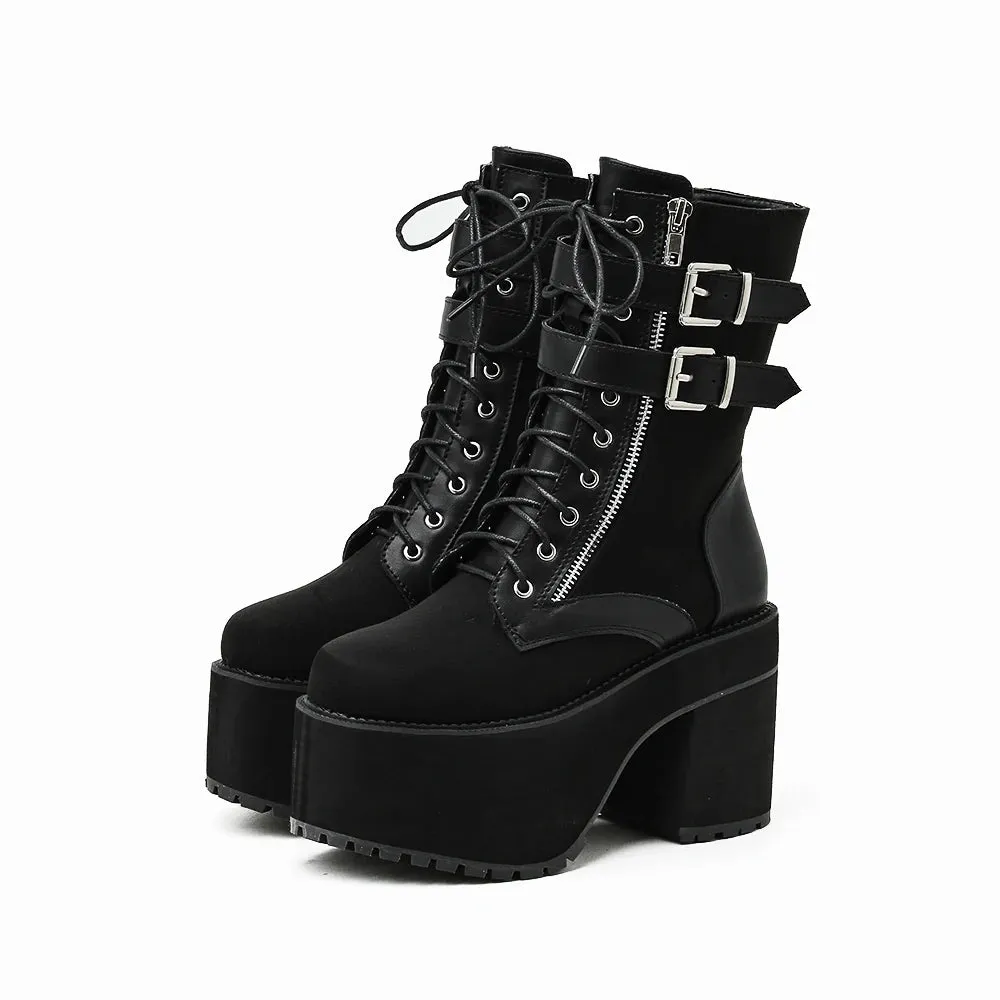 Black Lace Up Boots