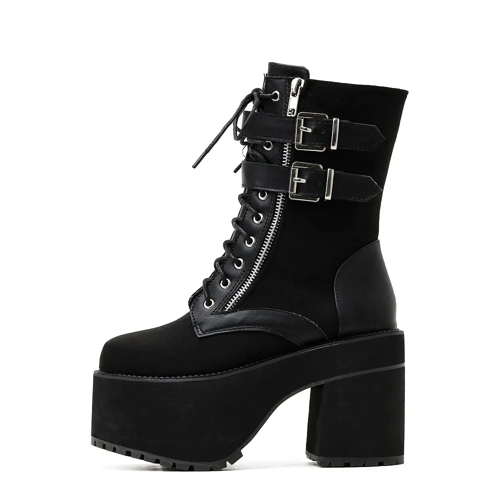 Black Lace Up Boots