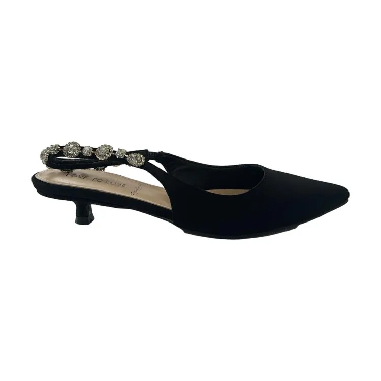 Elegant Gai Mattiolo Low Heel Black Sling Back