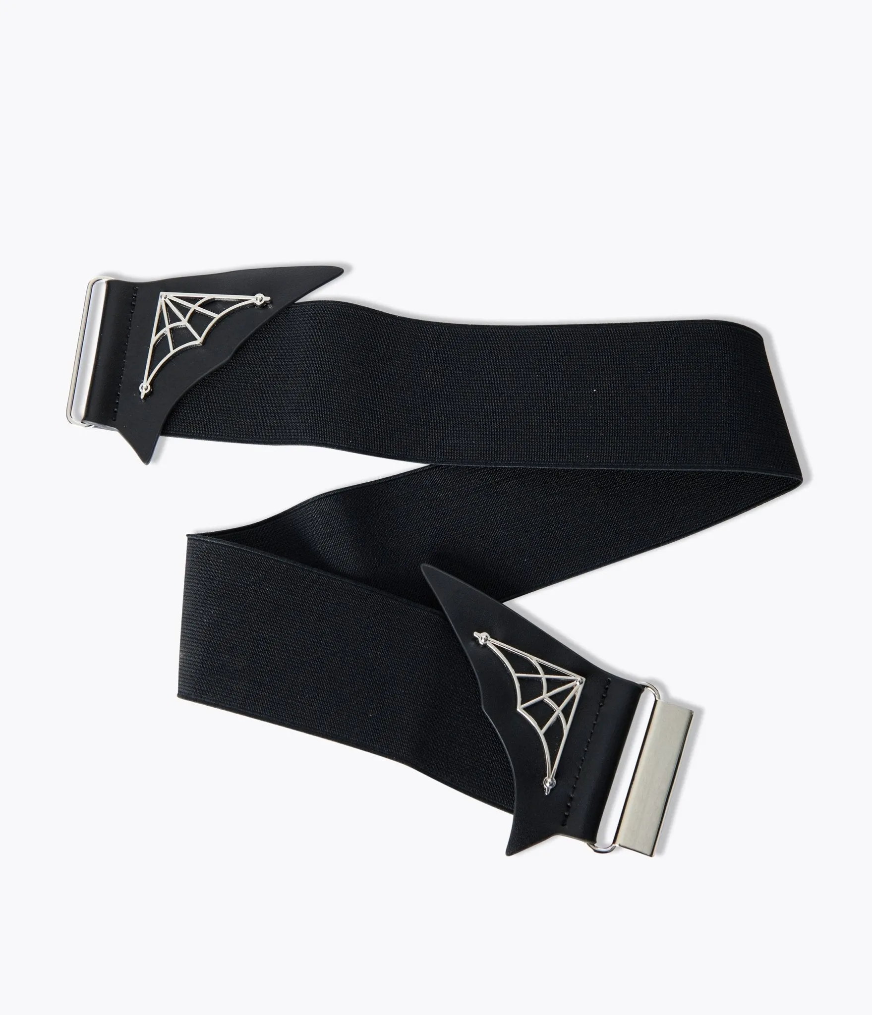 Ladies Day Out Square Buckle Black Stretch Belt