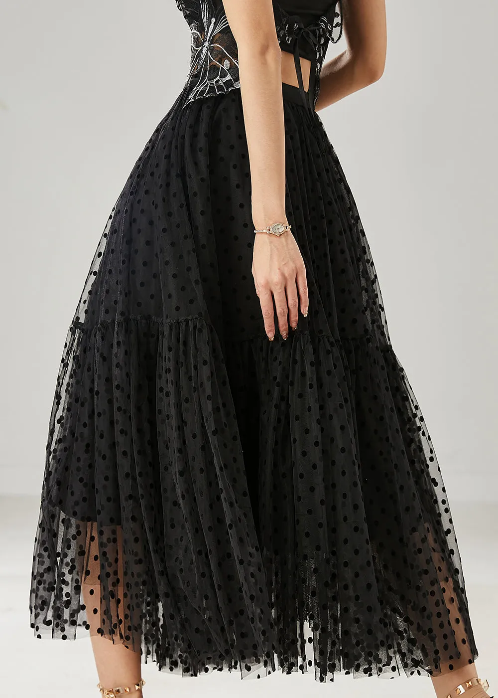 BLACK PATCHWORK TULLE SKIRTS