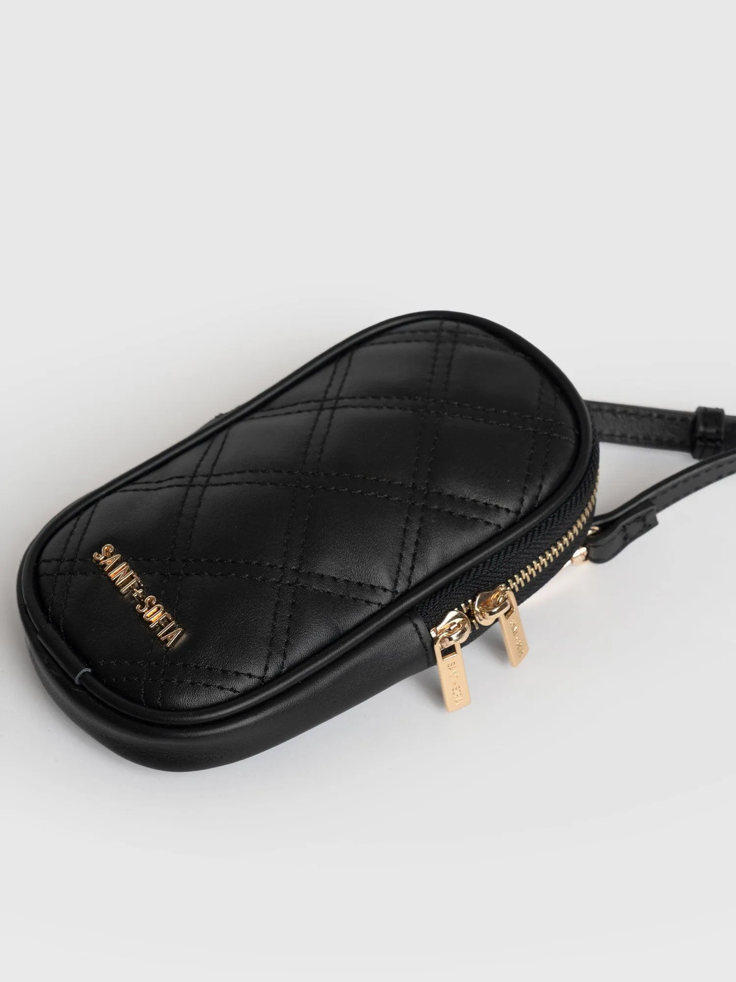 Pilton Quilted Phone Bag in Black