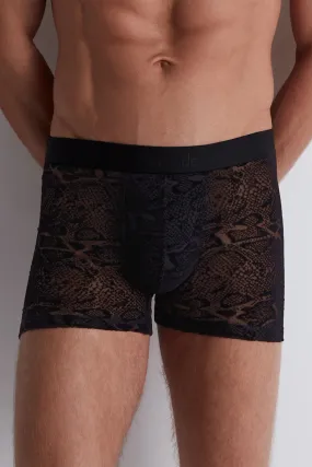 Black Python Boxer for Men