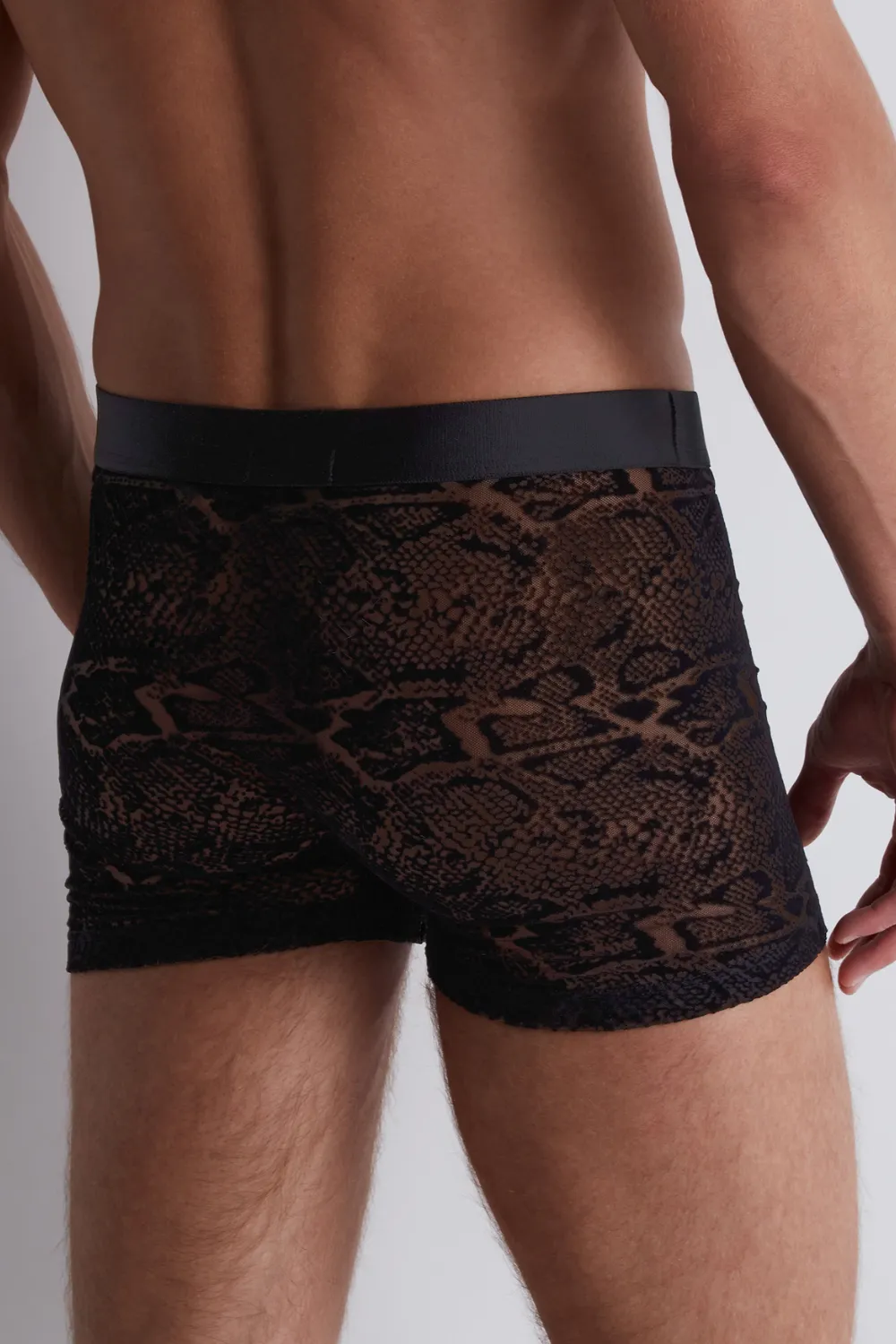 Black Python Boxer for Men