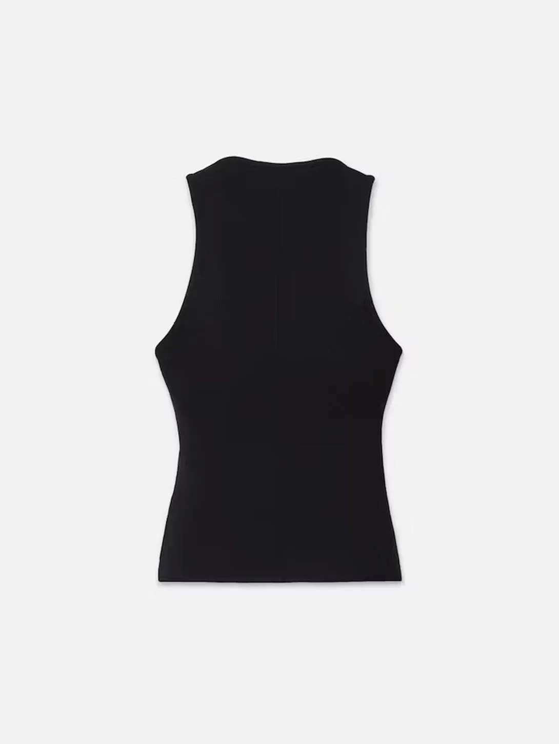 Black Ribbed Scoop Neck Tank