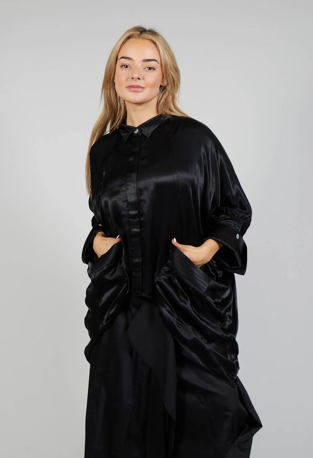 Black Satin Blouse