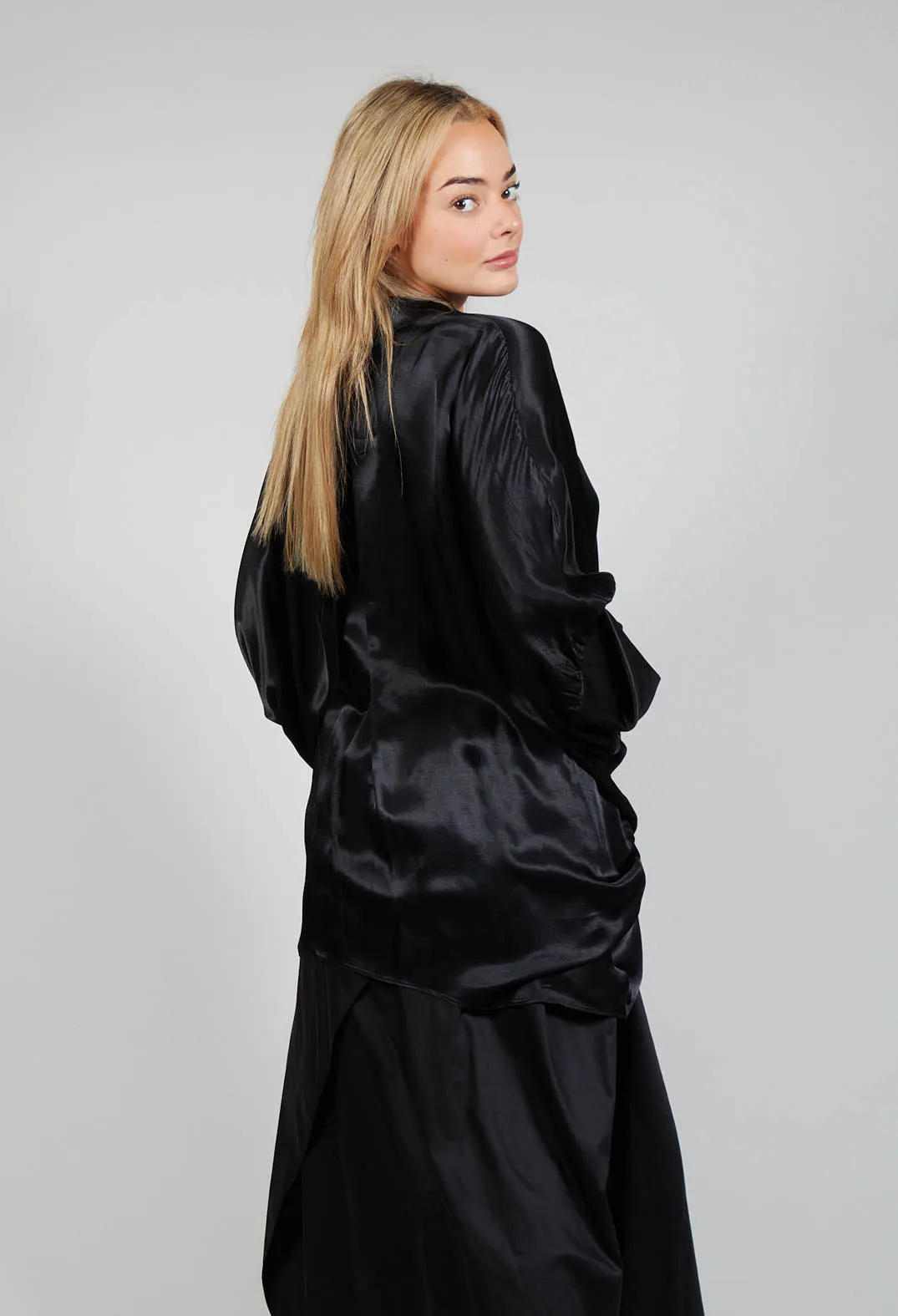 Black Satin Blouse