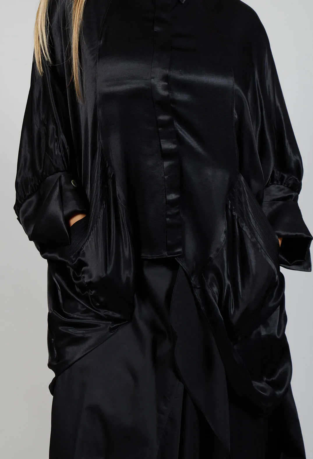 Black Satin Blouse