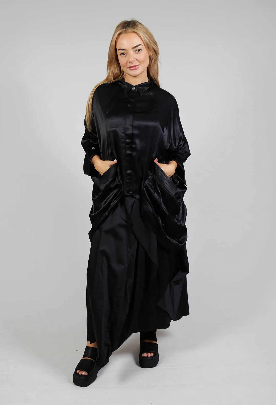 Black Satin Blouse