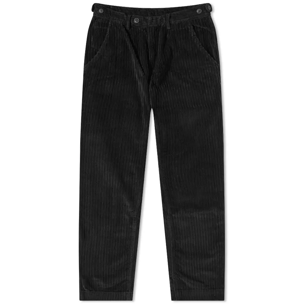 Black Variegated Cord Pleated Trousers