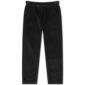 Black Variegated Cord Pleated Trousers