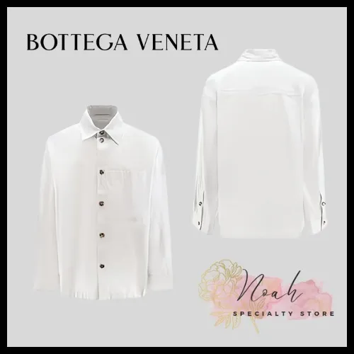 BOTTEGA VENETA | Silk Street Style Long Sleeve Plain Cotton Shirts