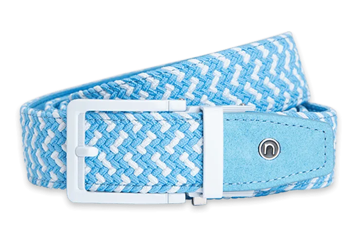 Golf Belt - Braided Sky with 1 3/8 Strap