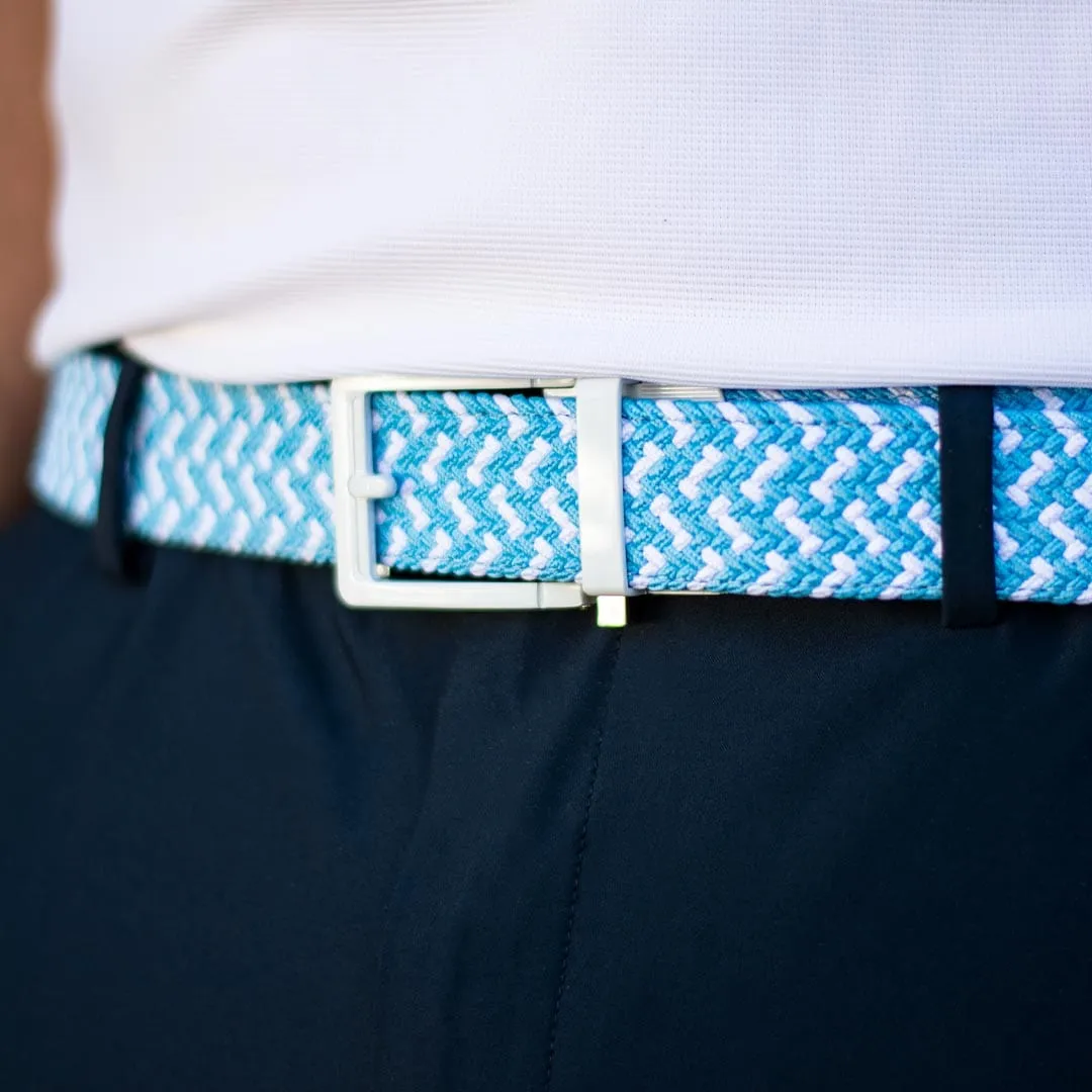 Golf Belt - Braided Sky with 1 3/8 Strap