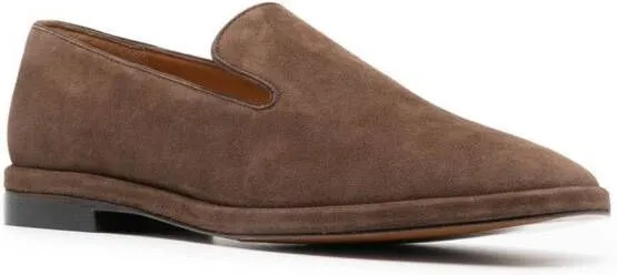 Brown slip-on loafers by Clergerie Olympia