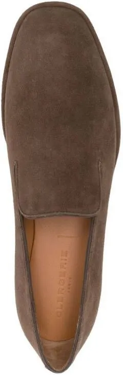 Brown slip-on loafers by Clergerie Olympia