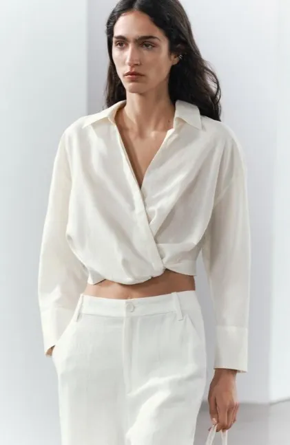 Linen Long Sleeves with Casual Elegance by ZARA