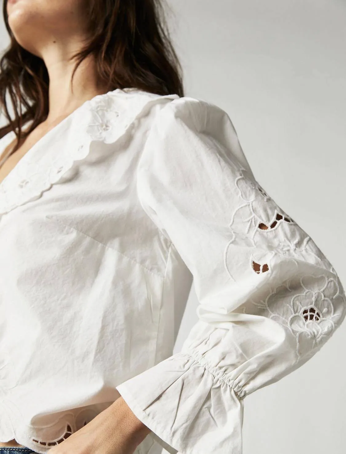 Casual Style Long Sleeve Plain Cotton Shirts & Blouses by Free People