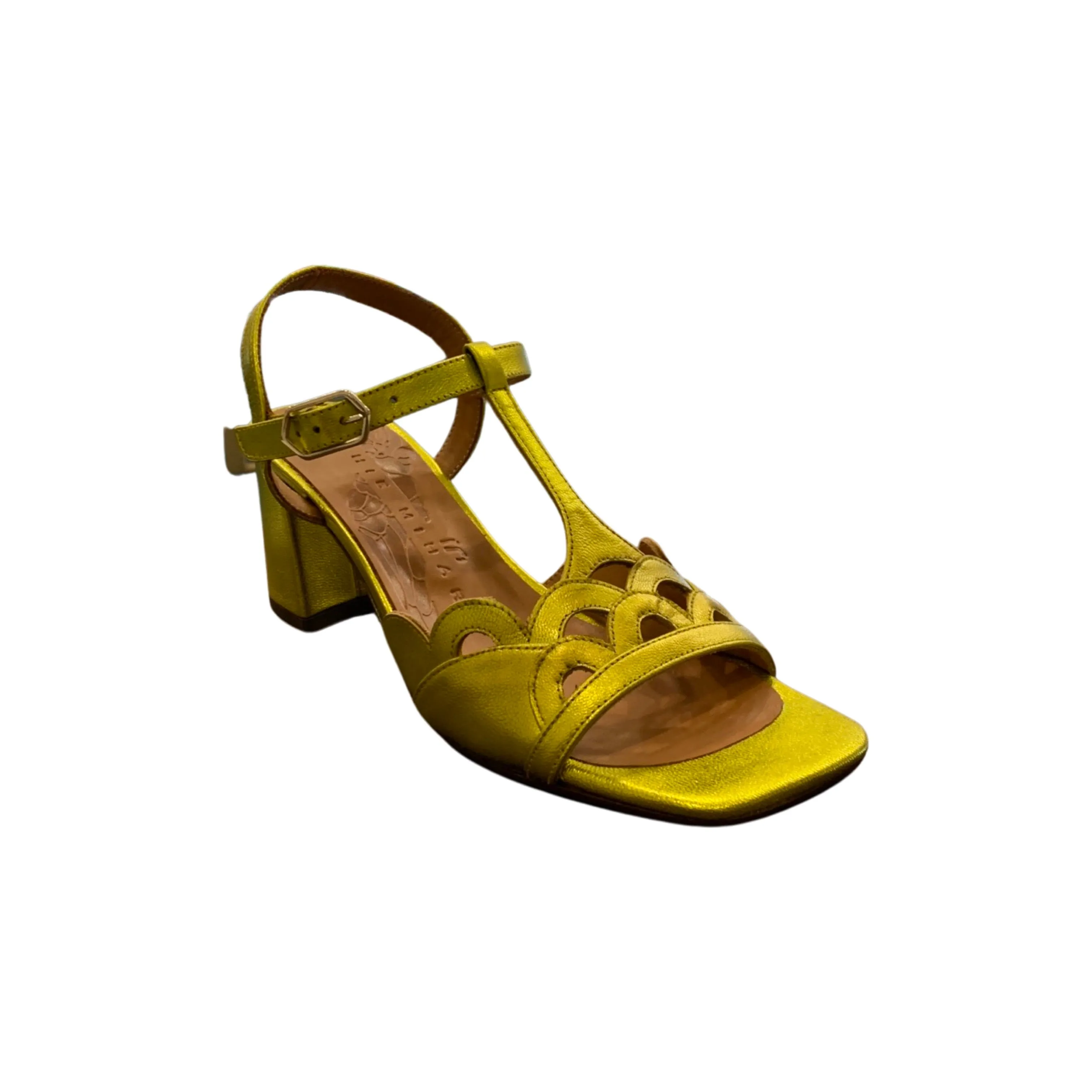 Chartreuse T-Strap Sandal\