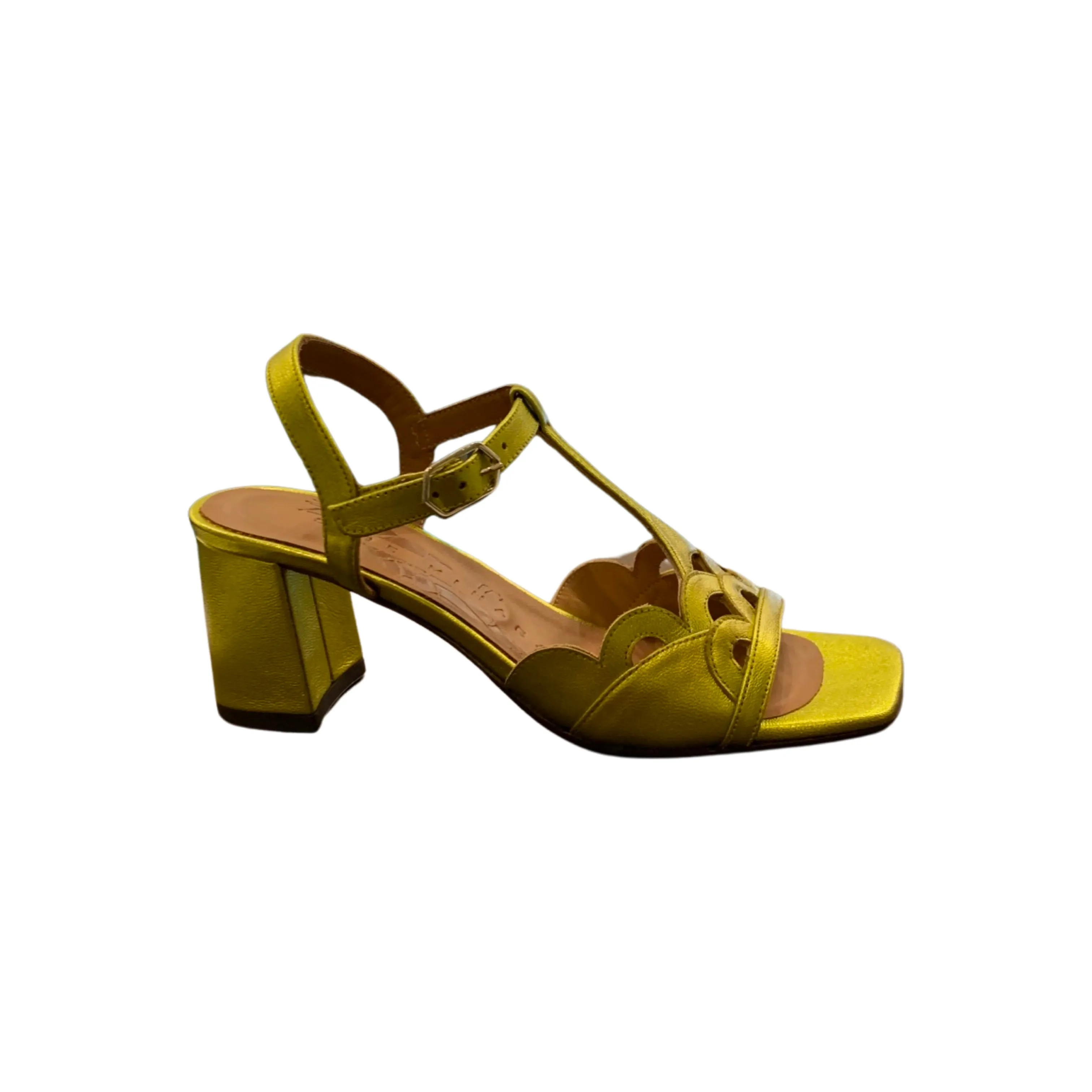 Chartreuse T-Strap Sandal\