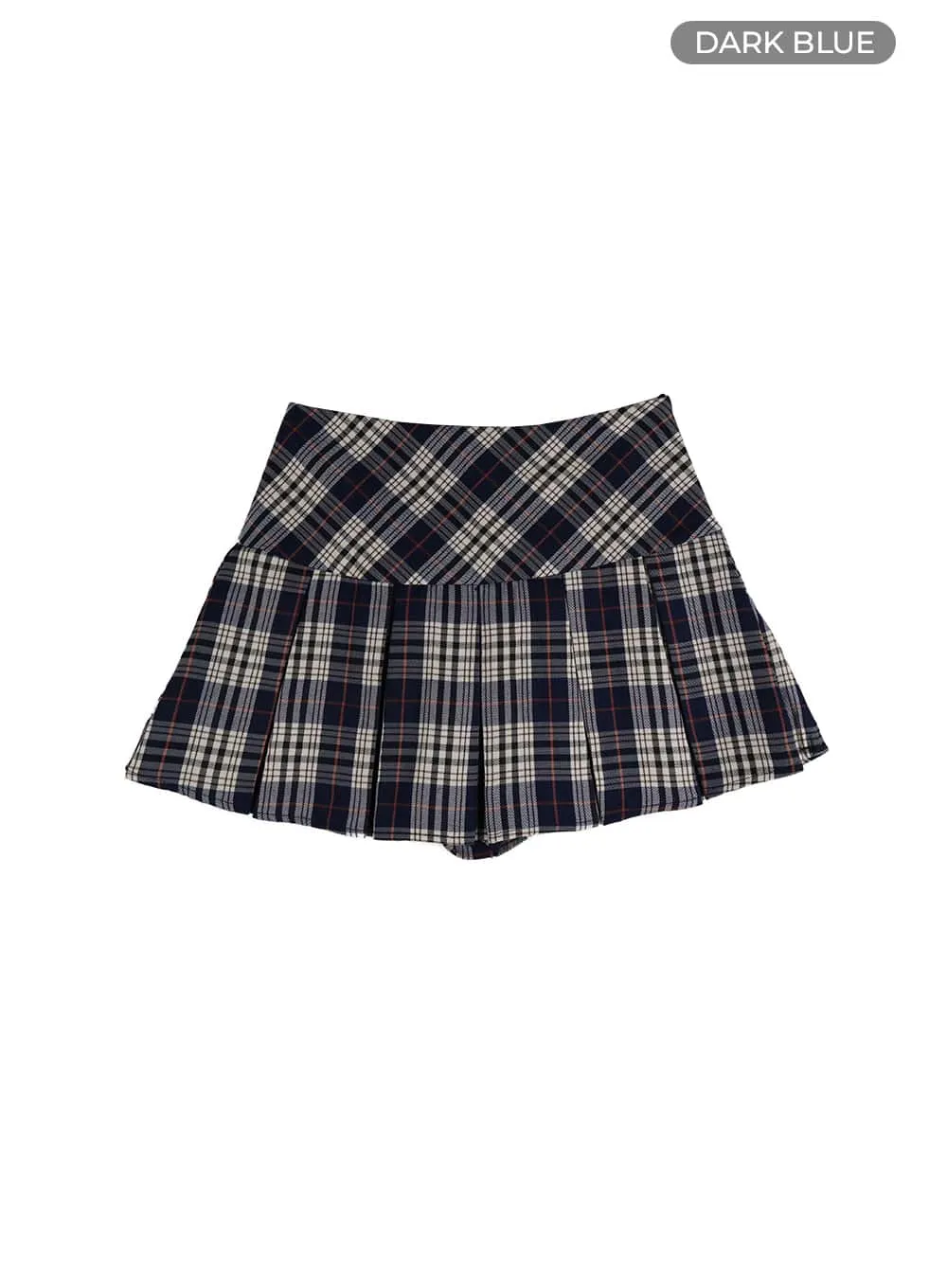 Checkered Pleated Mini Skirt