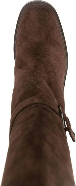 Clergerie Brown Suede Buckle Boots