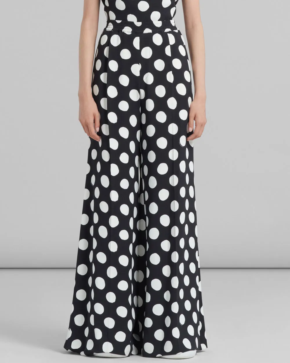 Wide Leg Trouser with Polka Dots