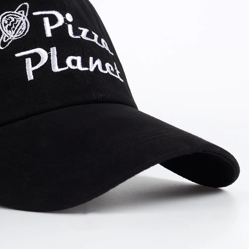 Cotton Pizza Planet Embroidery Snapback Baseball Cap Hat for Women