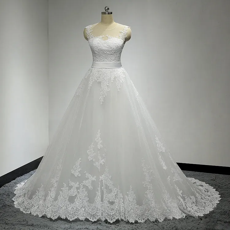 Country Ball Gown with Sweetheart Lace Detail