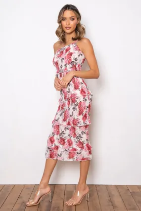 Cream Floral Dark Rose Dress